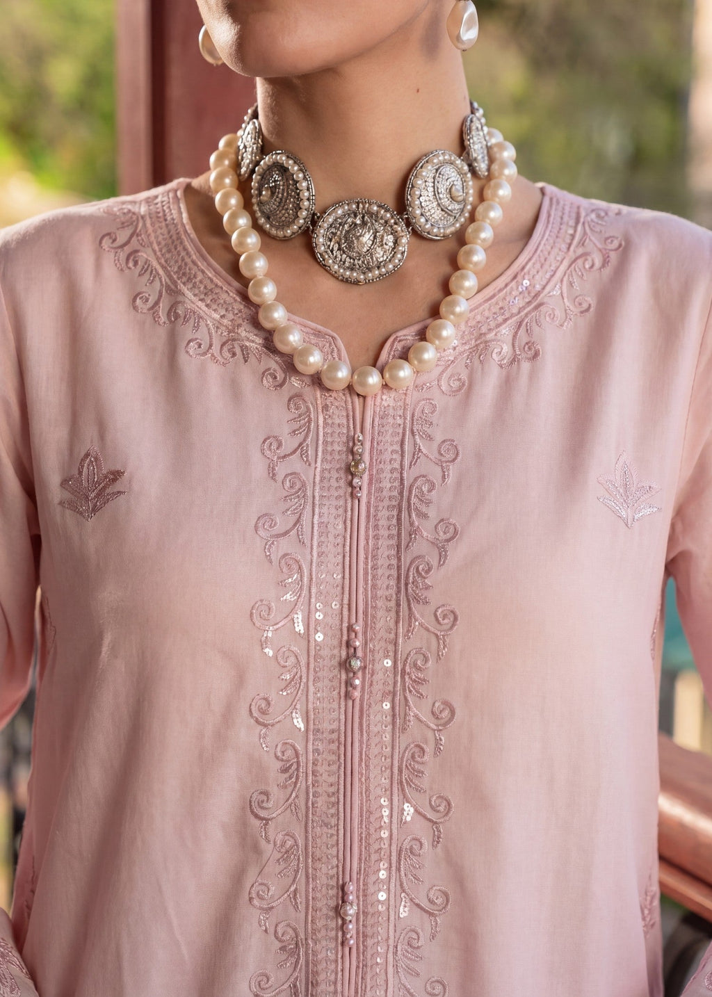 Embroidered Lawn 3-Piece Suit – Pink, Voile Dupatta