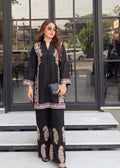 Embroidered Lawn Flapper Suit – Black, Summer Wear