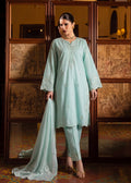 Embroidered Lawn 3-Piece Suit – Cyan, Voile Dupatta