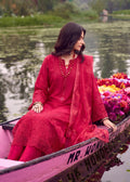 Embroidered Long Kurta Cotton 3-Piece Suit – Red, Manaar Dupatta