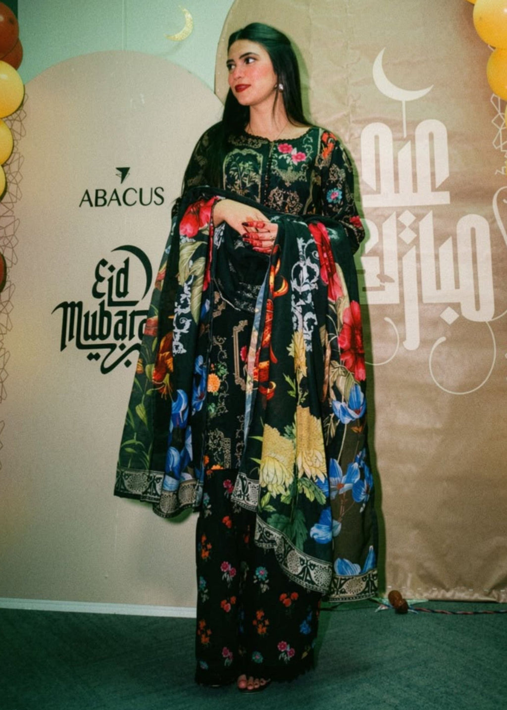 Printed Textured Lawn Straight Kurta 3-Piece Suit – Black, Summer Wear
