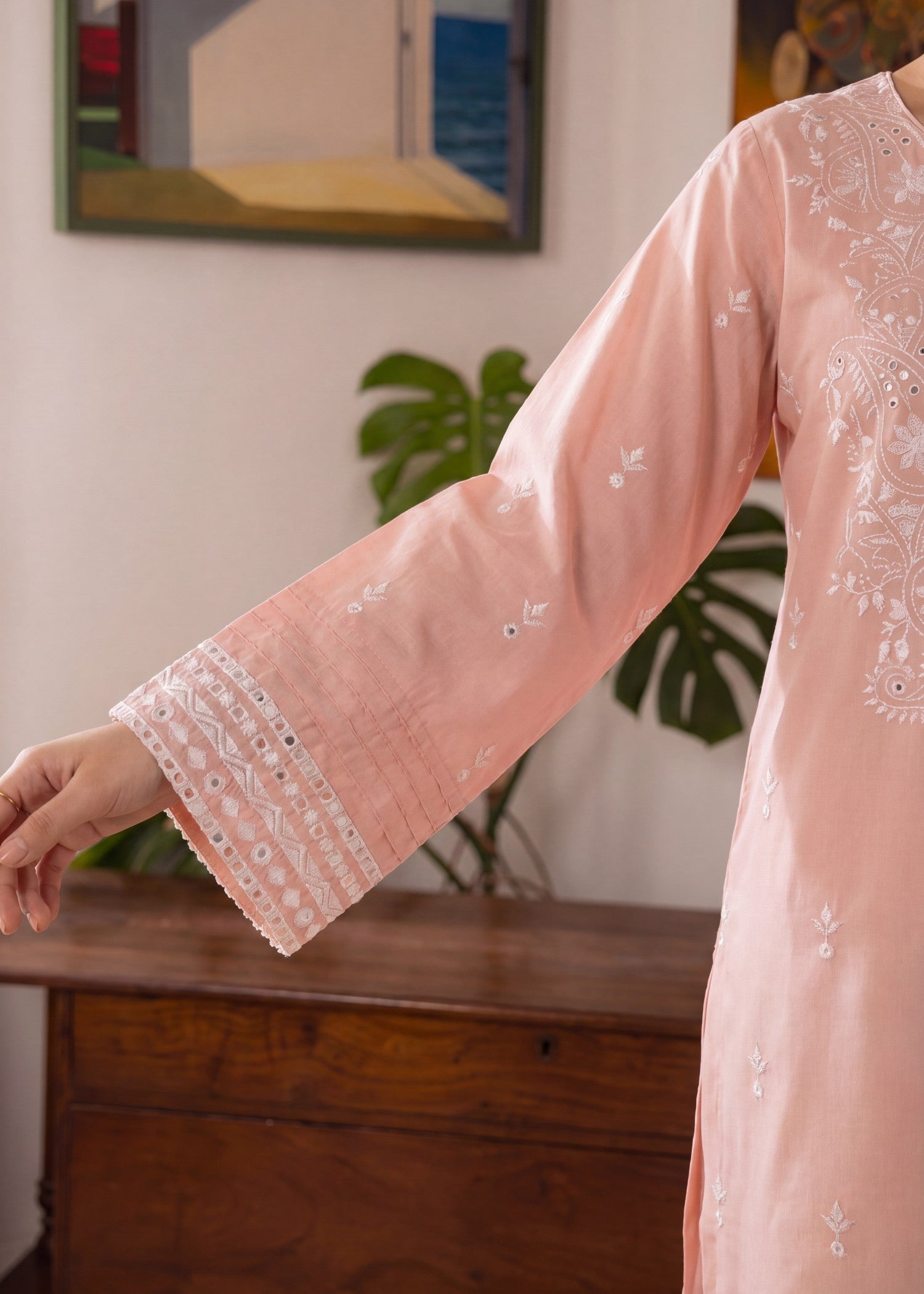 Primary title: Embroidered Lawn 2-Piece Suit – Pink, Summer Wear