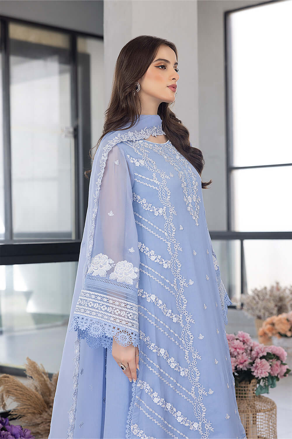 Festive Embroidered Chiffon 3PCS - NY1123