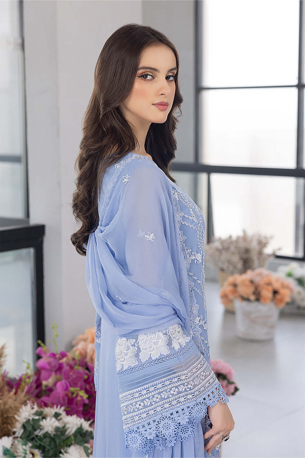 Festive Embroidered Chiffon 3PCS - NY1123