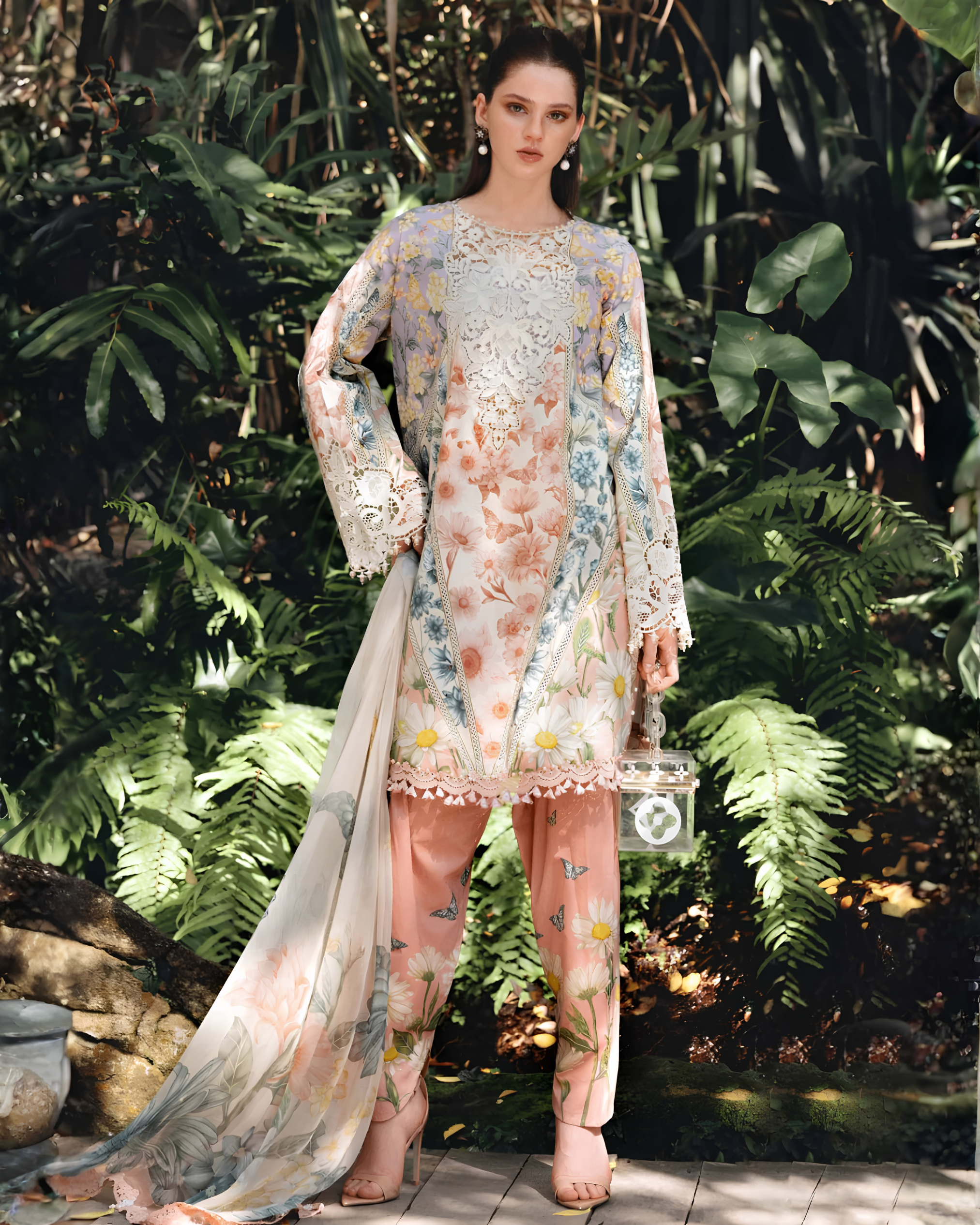 Embroidered Printed Lawn 3-Piece Suit – Chiffon Dupatta, Summer Festive Wear