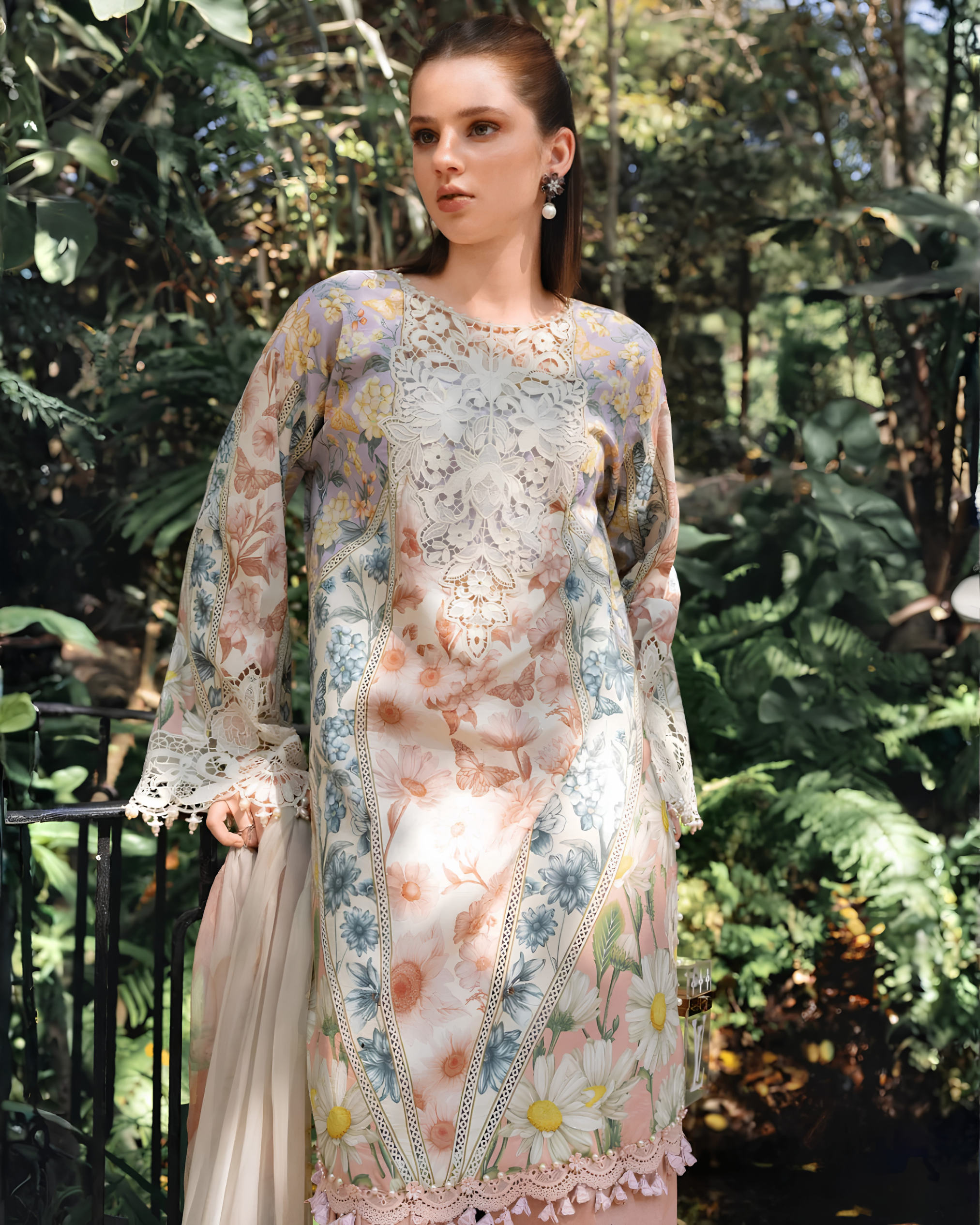 Embroidered Printed Lawn 3-Piece Suit – Chiffon Dupatta, Summer Festive Wear