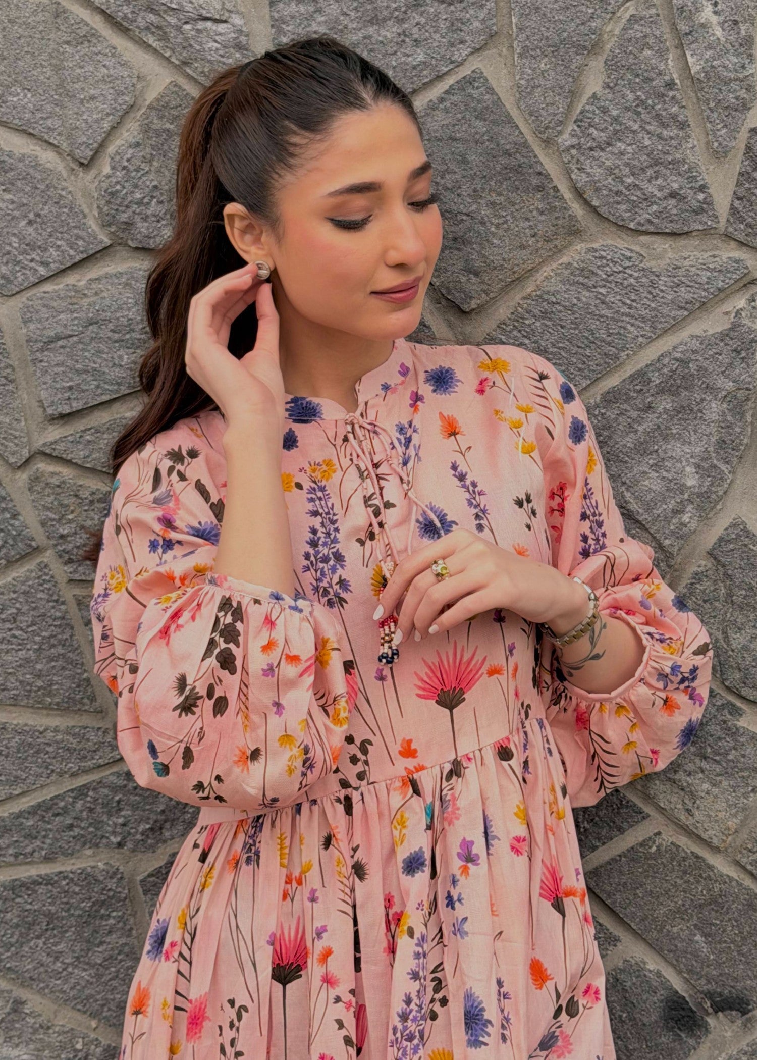 Textured Lawn 1-Piece – Pastel Pink, Summer Wear